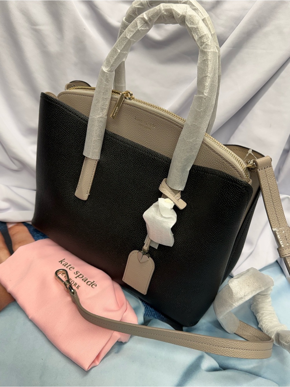 (new+tag) Kate Spade Margaux Large Satchel
Black Multi Leather Two-Tone - Picture 15 of 15